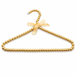 Złoty wieszak dziecięce z perełkami - 50szt