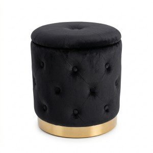 black velvet storage pouf