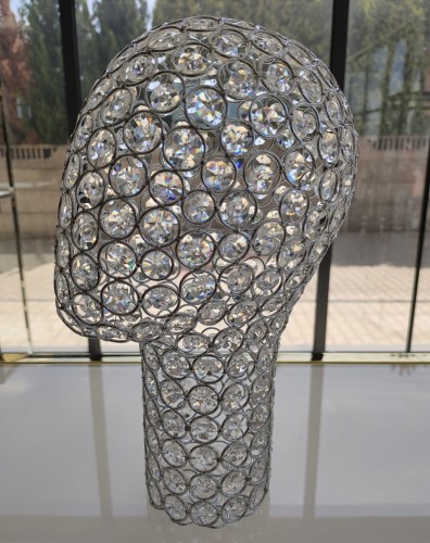 Głowa srebrna kryształowa z drutu metal.jpg