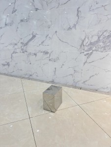Small Rectangular Chrome-Plated Display Stand