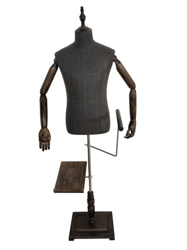 Pół ciała męski manekin tułowia z spodnie bar i półka na buty.jpg