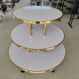 Gold triple rack on wheels