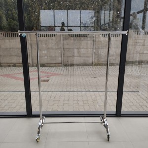 Metal silver rack S5 on wheels